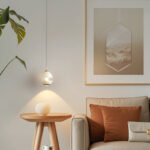 Modern creative eggshell crack-shaped pendant light featuring a lens light source at the bottom-945 - Image 5