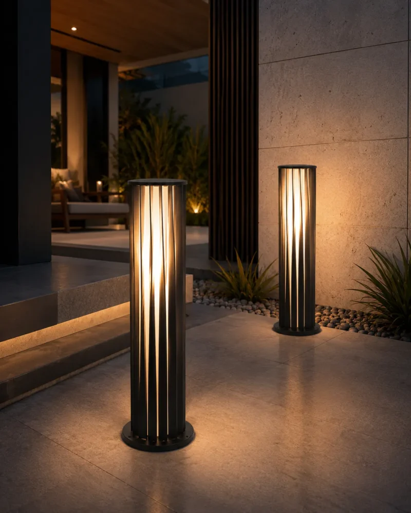 Modern LED Outdoor Pillar Light 7W Warm White Garden Lamp - Image 5