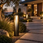 Modern LED Outdoor Pillar Light 7W Warm White Garden Lamp - Image 4