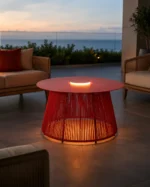 Nit Woven Solar Outdoor Floor Lamp for Patio and Garden Lounge Lighting - Image 3