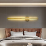 Minimalist Round Base Linear Wall Light · Modern Bedroom Essential - Image 2