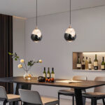 Modern creative mountain-shaped pendant light featuring a lens light source at the bottom-958 - Image 2