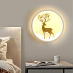 Minimalist Round Wall Light · Turning Deer / Upward Deer - Image 5