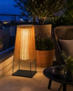 Natural Rattan Outdoor Floor Lamp | Handwoven LED 6W Warm White Standing Light - Image 2