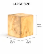 Snowflake Alabaster Glow Cube Lamp | Minimalist Stone LED Table Light - Image 7