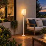 Pleated Glow White Outdoor Floor Lamp for Patio and Garden Lighting - Image 3