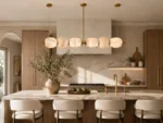 LUMO CLOUD Linear Pendant Light | Modern Brass Marble LED Lighting Fixture - Image 4