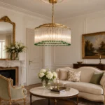 Bronze Glass Fringe Chandelier with Elegant Tiered Design - Image 4