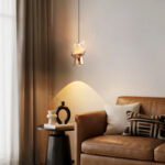 Modern style, creative bamboo-section pendant light with an ambient lens light source at the bottom-1040 - Image 4