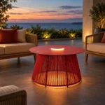 Nit Woven Solar Outdoor Floor Lamp for Patio and Garden Lounge Lighting - Image 4