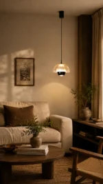 Full Spectrum Eye-Care Pendant Light – Cream White Modern LED Pendant Light - Image 5