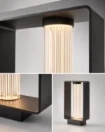 Frame Black Outdoor Post Lamp for Garden, Pathway and Villa Entrance Lighting - Image 3