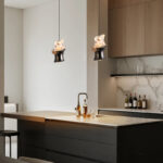 Modern style, creative bamboo-section pendant light with an ambient lens light source at the bottom-1040 - Image 7