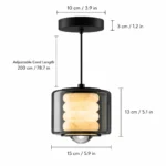 Modern Marble Glass Pendant Light | Luxury Stone LED Ceiling Light - Image 5
