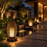 Outdoor Bamboo Lantern Garden Light | Warm White Decorative LED 3000K - Image 3