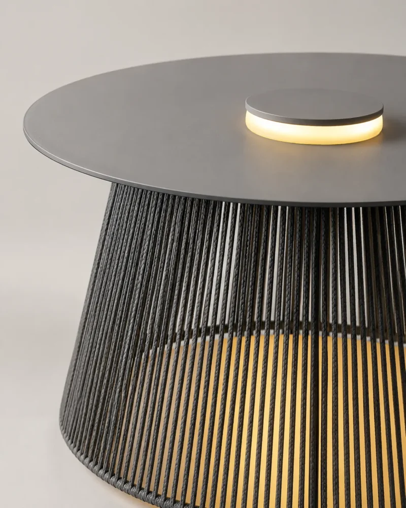 Nit Woven Solar Outdoor Floor Lamp for Patio and Garden Lounge Lighting - Image 5