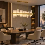 Amelie Modern Brass Linear LED Chandelier - Image 3