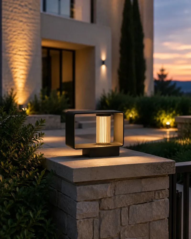 Frame Black Outdoor Post Lamp for Garden, Pathway and Villa Entrance Lighting - Image 2