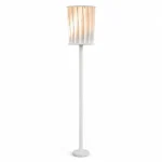 Pleated Glow White Outdoor Floor Lamp for Patio and Garden Lighting