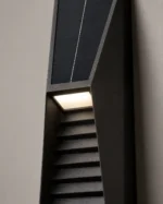 Obsidian Black Solar Outdoor Wall Light for Garden and Villa Exterior Lighting - Image 5