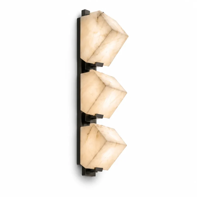 Natural Alabaster Wall Light – Modern Luxury Brass Wall Lamp (1–3 Heads) - Image 5