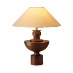 Wabi-Sabi Wood Table Lamp – Japanese Style Bedside Lighting Fixture