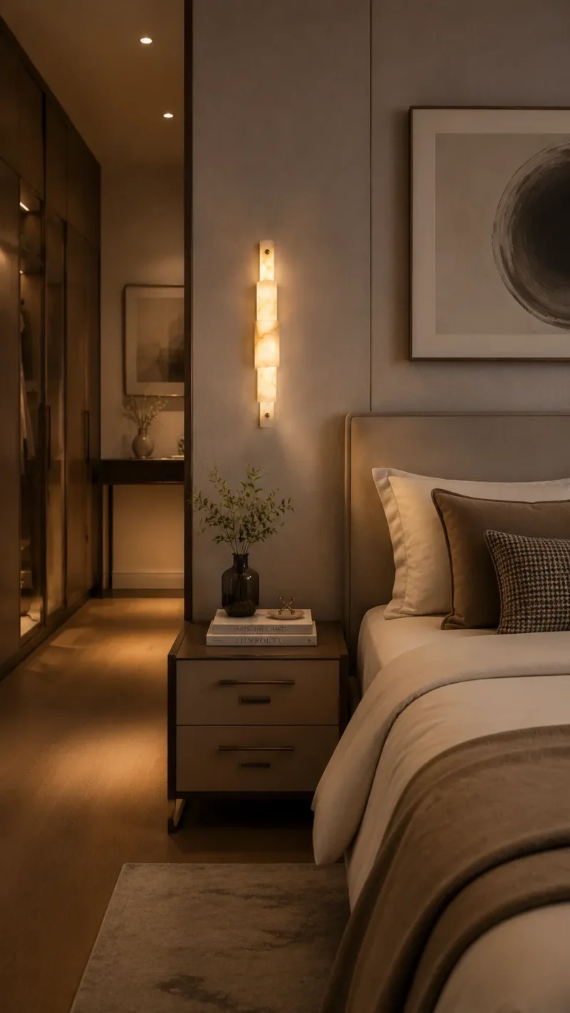 Natural Alabaster LED Wall Light – Modern Brass Ambient Wall Lamp (3 Sizes) - Image 5