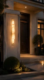 Natural Alabaster LED Wall Light – Modern Brass Ambient Wall Lamp (3 Sizes) - Image 2