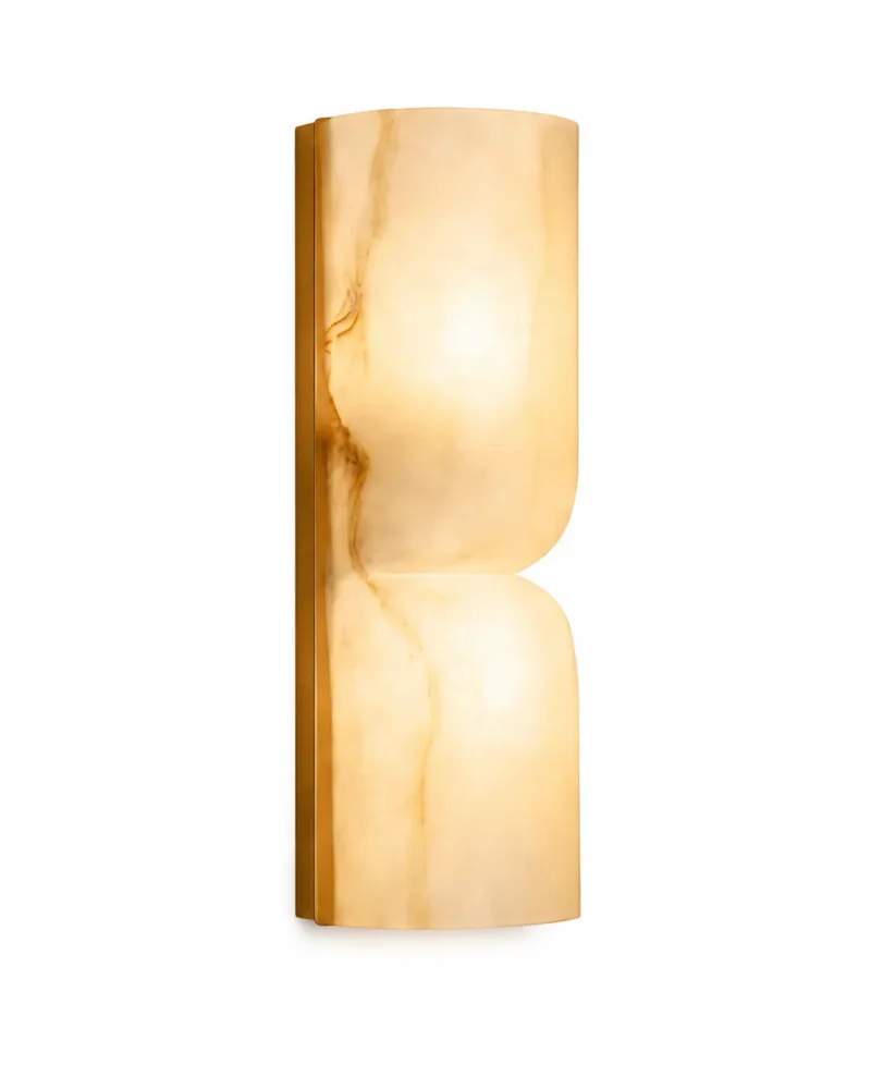 Alabaster Wall Light | Modern Brass LED Wall Lamp Minimal Luxury Lighting Fixture - Image 6