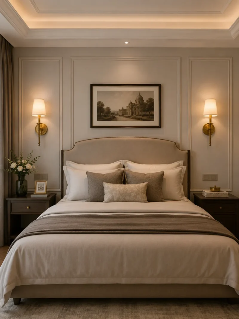 Brass Fabric Wall Light | Vintage Luxury Wall Sconce Antique Brass Decorative Lighting - Image 2