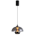 Dome Glass Mini Pendant. Bottom lens light source, sleek design.-1018