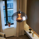 Dome Glass Mini Pendant. Bottom lens light source, sleek design.-1018 - Image 2