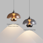 Dome Glass Mini Pendant. Bottom lens light source, sleek design.-1018 - Image 3