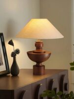 Wabi-Sabi Wood Table Lamp – Japanese Style Bedside Lighting Fixture - Image 2