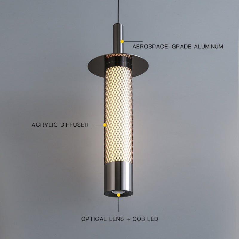 Minimalist Ambient Pendant Light Grid Accent with Glossy Finish - Image 4