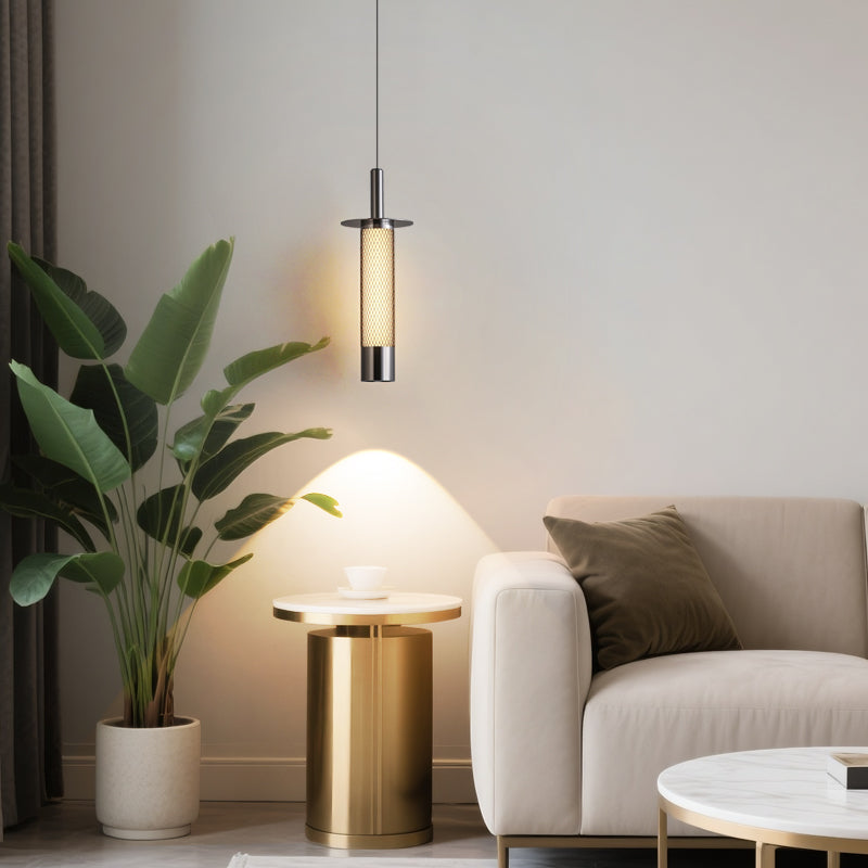 Minimalist Ambient Pendant Light Grid Accent with Glossy Finish - Image 11