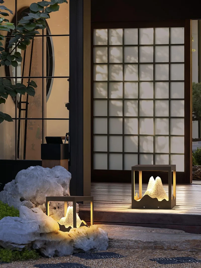 Modern Mountain Landscape Post Light | Outdoor Gate Pillar Light 3000K - Image 6