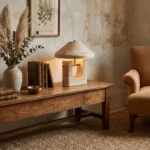 Travertine U-Form Sculptural Table Lamp–Wabi-Sabi Natural Stone LED Series - Image 3