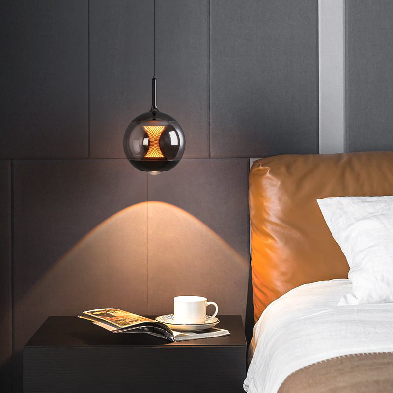 Spherical Glass Pendant Light. Premium electroplated finish, modern minimalist.-1016 - Image 12