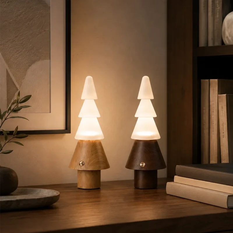 Nordic Tree Series Table Lamp – Wooden Sculptural LED Ambient Light - Image 7