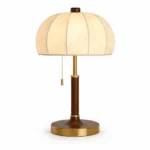 Walnut Fabric Table Lamp | Nordic Warm Minimalist LED Ambient Light