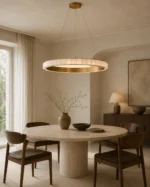 Alabaster Avalon Halo Chandelier in Brass or Black - Image 3