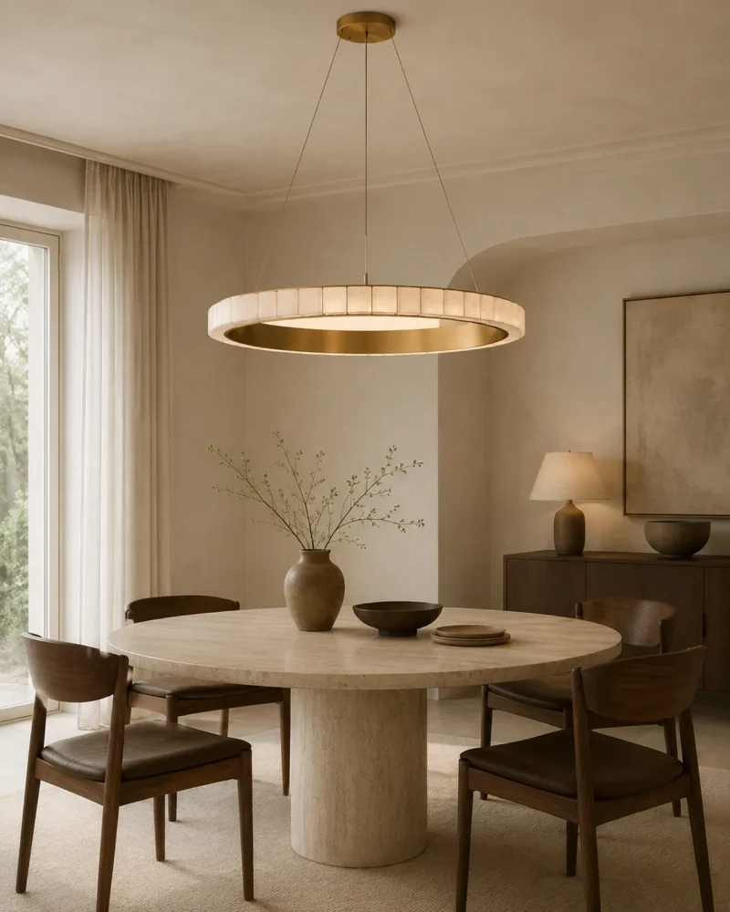 Alabaster Avalon Halo Chandelier in Brass or Black - Image 3