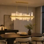 Amelie Modern Brass Linear LED Chandelier - Image 2