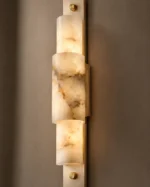 Natural Alabaster LED Wall Light – Modern Brass Ambient Wall Lamp (3 Sizes) - Image 6