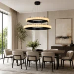 Alabaster Avalon Halo Chandelier in Brass or Black - Image 2