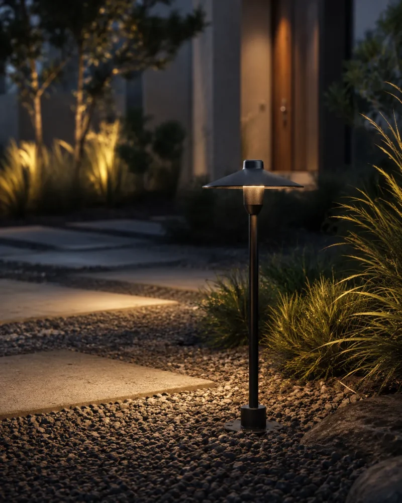 Shadowcap Modern Black Aluminum Outdoor Path Light - Image 2
