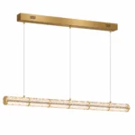 Champagne Gold Crystal Linear Pendant Light – Modern Kitchen Island Lighting