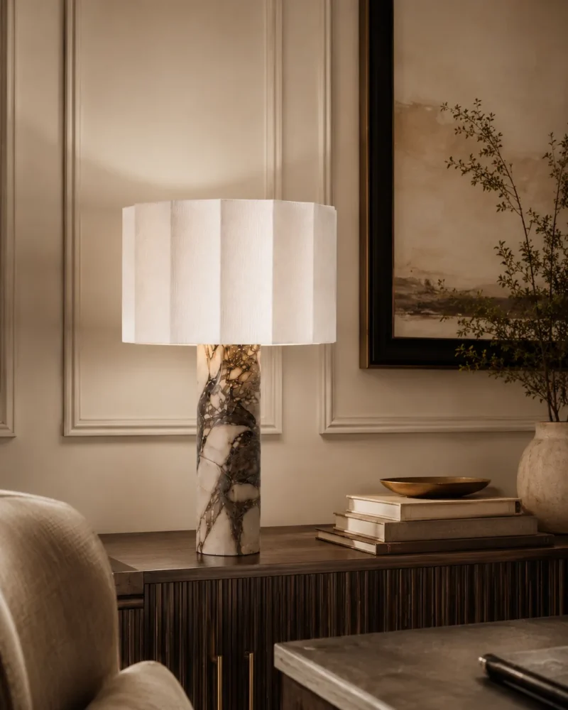 Modern Marble Table Lamp – Luxury Bedside & Living Room Lighting - Image 5