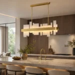 Amelie Modern Brass Linear LED Chandelier - Image 3